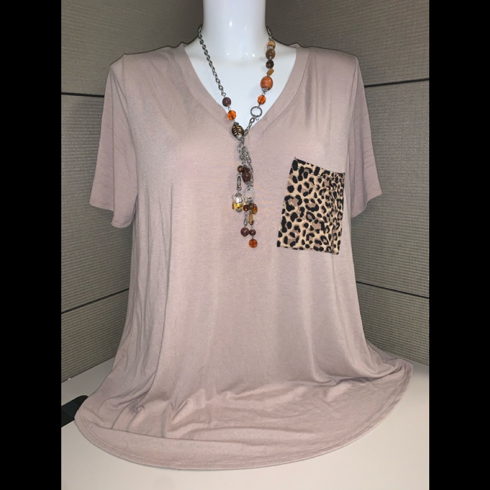 ZENANA t-shirt w/pocket 1X